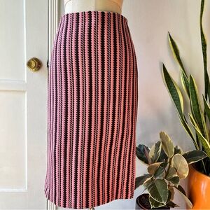 J.Crew• Retro 100% Wool Pink & Brown Pencil Skirt•sz8